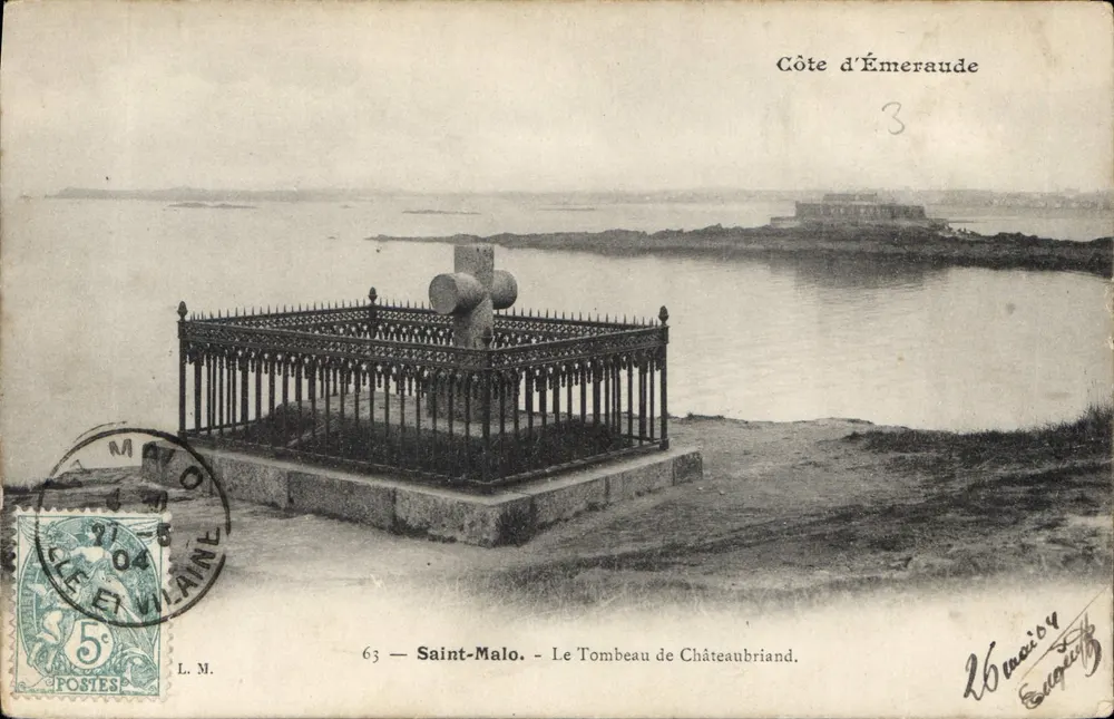 Côte d'Émeraude — Le Tombeau de Châteaubriand — L. M. n°63 - Frente
