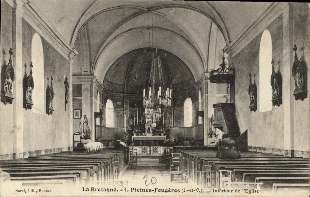 Pleine-Fougères (Ille-et-Vilaine) — Innenansicht der Kirche — Sorel, Verlag, Rennes - Vorderseite