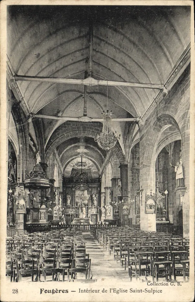 Fougères — Innenansicht der Kirche Saint-Sulpice — Sammlung G. B. - Vorderseite