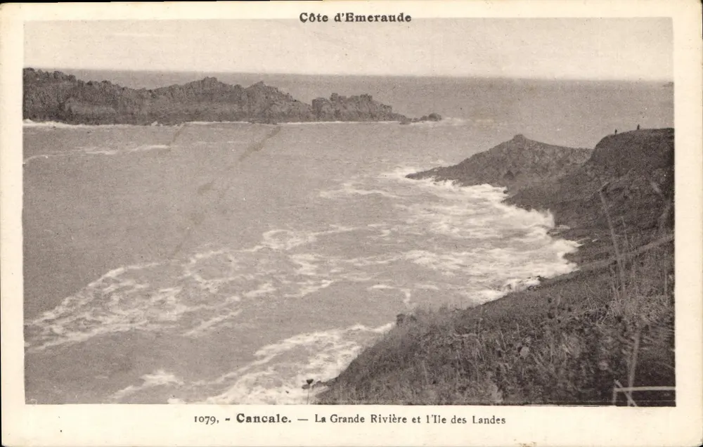 Küste von Emeraude — Cancale — Die Grande Rivière und die Insel der Landes — unbekannter Verleger, Seriennummer nicht sichtbar - Vorderseite