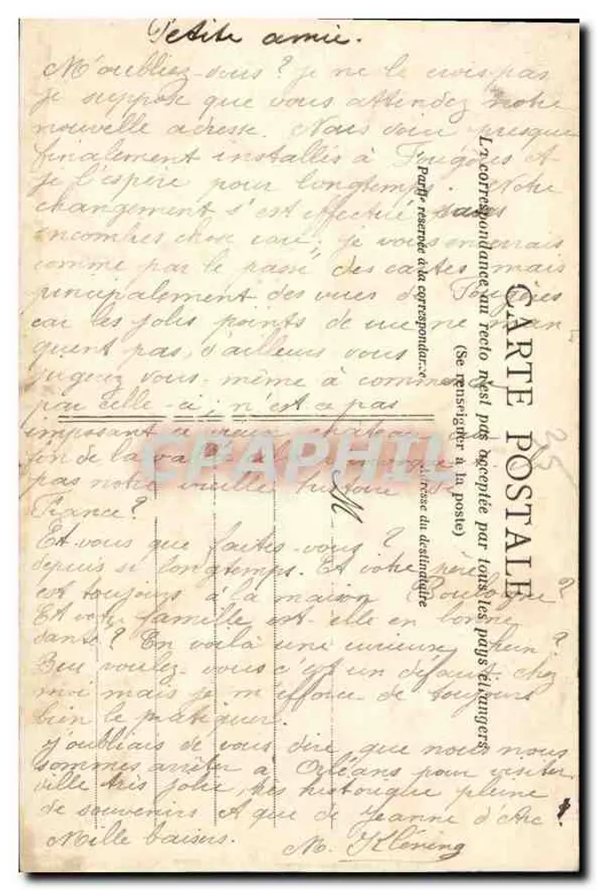 Fougères — Die beiden großen Türme des Schlosses — Sammlung G.B. n°1025 - Rückseite