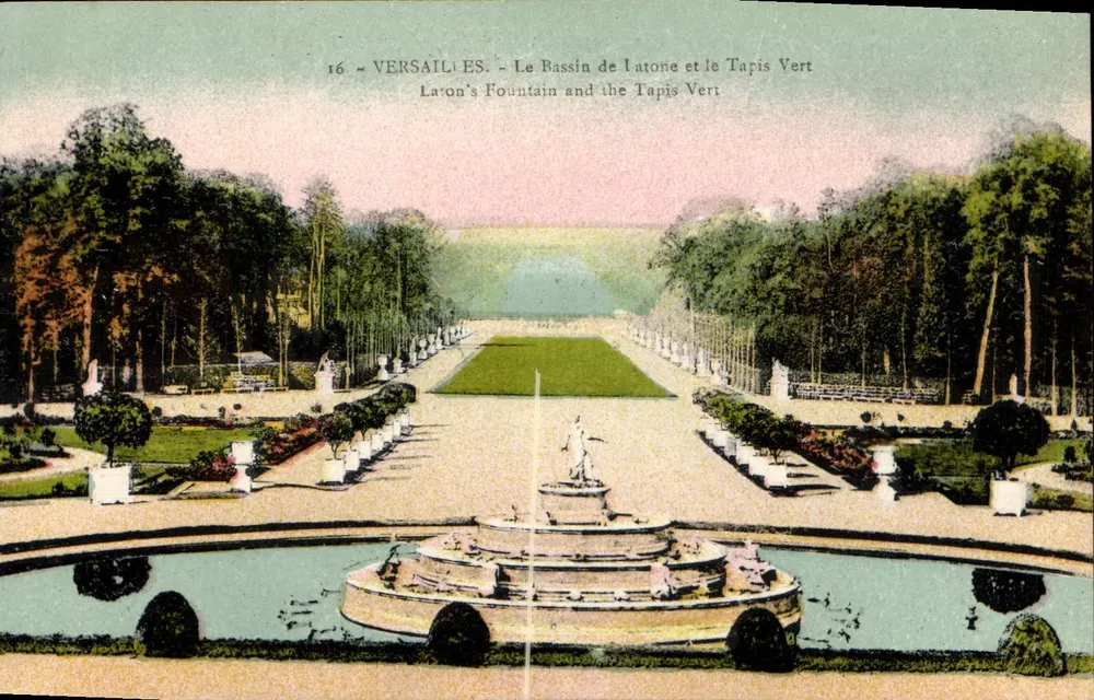 Versailles - Der Bassin de Latone und der Grün Teppich — Edition P. Girard, 9, rue Gilbert, Versailles - Vorderseite