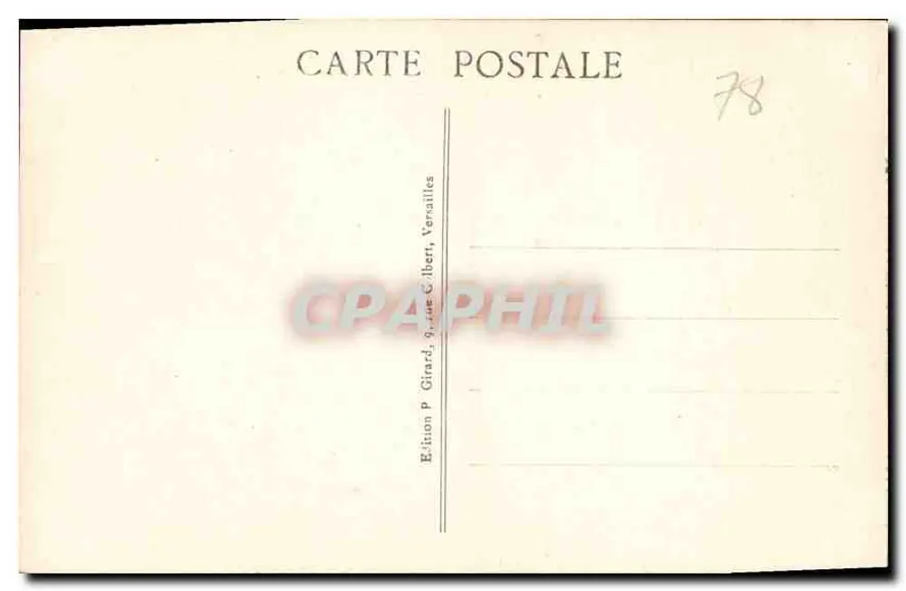 Versailles - Der Bassin de Latone und der Grün Teppich — Edition P. Girard, 9, rue Gilbert, Versailles - Rückseite