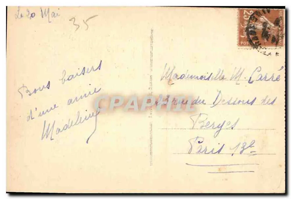 Rennes - A Catedral — Bilhete postal antigo n°4484, editado por Craphil - Verso