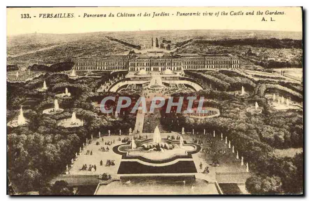 Versailles - Panorama des Schlosses und Gärten - A. L. n°133 - Vorderseite