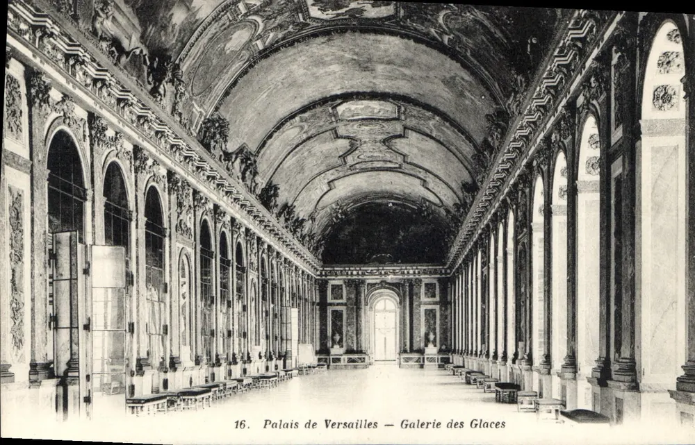 Schloss Versailles — Galerie der Spiegel — Héliotypie A. Bourdier, Nr. 16 - Vorderseite