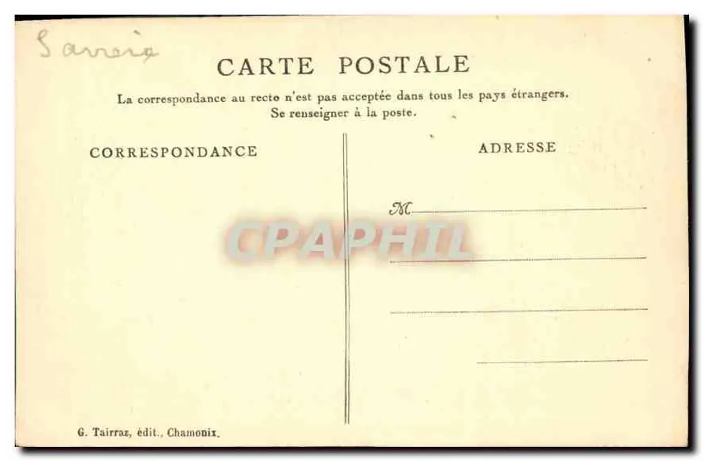 Chamonix. Aiguilles Verte et du Druz — Cl. G.-L. Arlaud - Verso