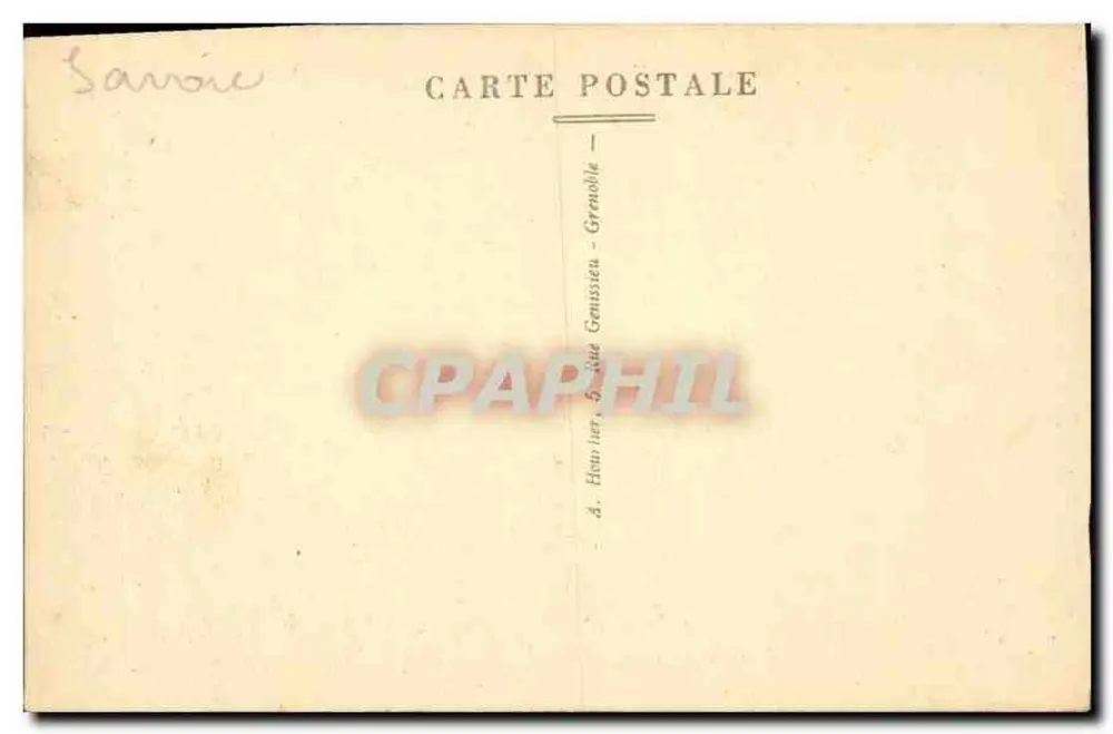 O Ponte da Abismo sobre o Chéran — vista do ponte suspensa entre falésias — editor Granville, n° 6929.3 - Verso