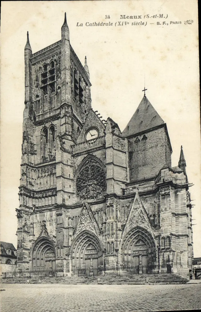 Meaux (S.-et-M.) — A Catedral (século XIV) — B.F., Paris - Frente