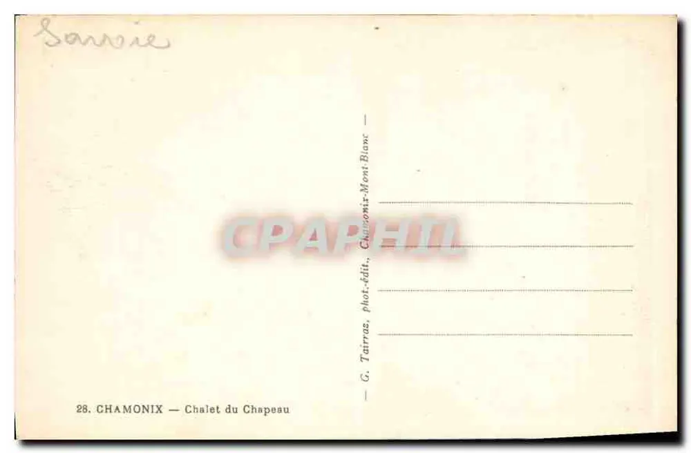 Chalé do Chapéu — acima do Maurai Pas — G. Tairras, Chamonix-Mont-Blanc - Verso