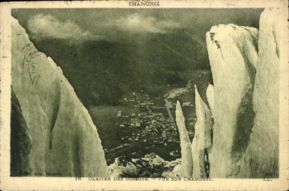 Glaciar dos Bossons — Vista sobre Chamonix — Mt. Aug. Goulet — n°16 - Frente