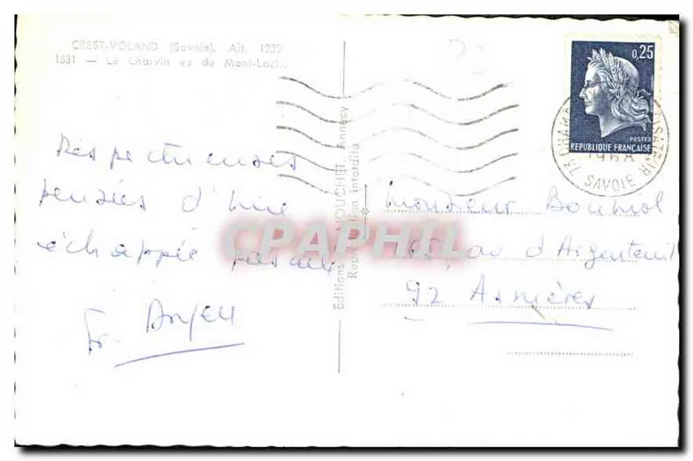 क्रेस्ट-वोलां (सैवोय) — मॉंट-लाचा से देखा चाइनिन — एडिशन मैं. डूशेट, संख्या 1331 - पीछे