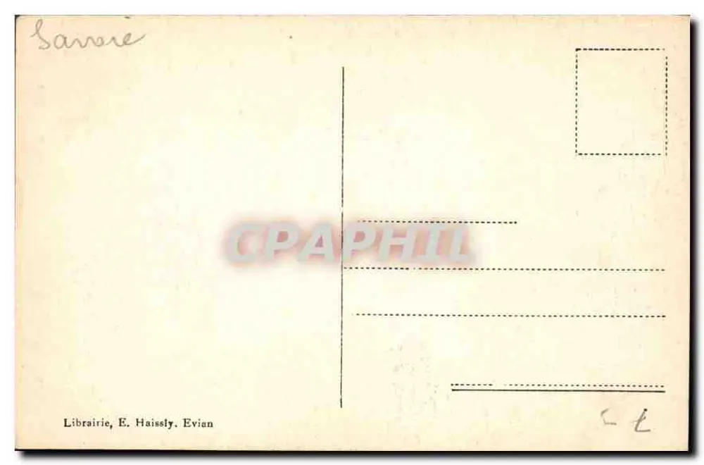Cachoeira — vista de montanha — Livraria E. Haissly, Evian - Verso