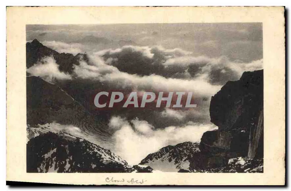 Mar de nubes, vista de la Aiguille du Goûter — Chamonix — G. Tairras, fot.-edit. Chamonix-Mont-Blanc - Anverso
