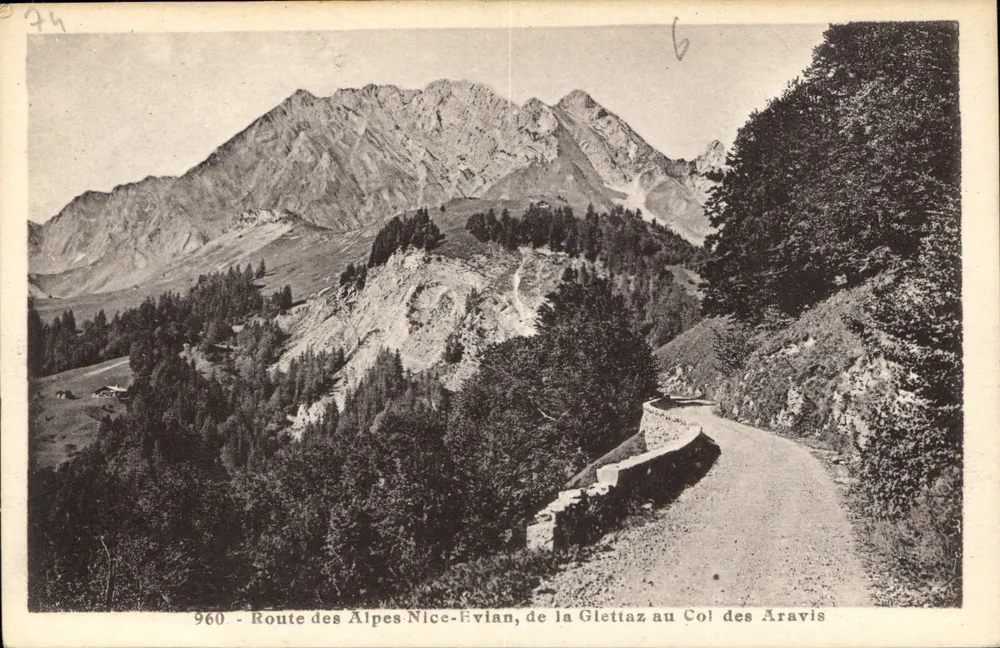 Route des Alpes Nice-Evian, von der Glettaz zum Col des Aravis — 960 — L. Morand, Megève (Haute-Savoie) - Vorderseite