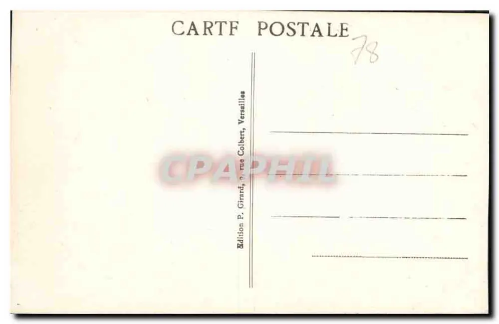Versailles - Königliche Allee und Apollo-Bassin — Edition P. Girard, Versailles - Rückseite