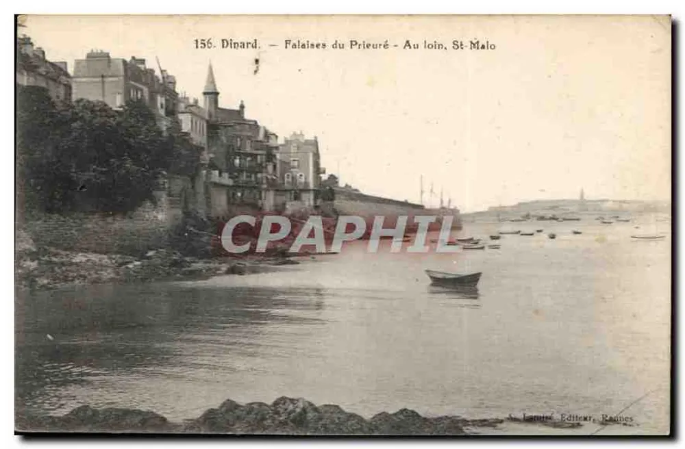 Dinard — Klippen des Priorats — In der Ferne, St-Malo - Vorderseite