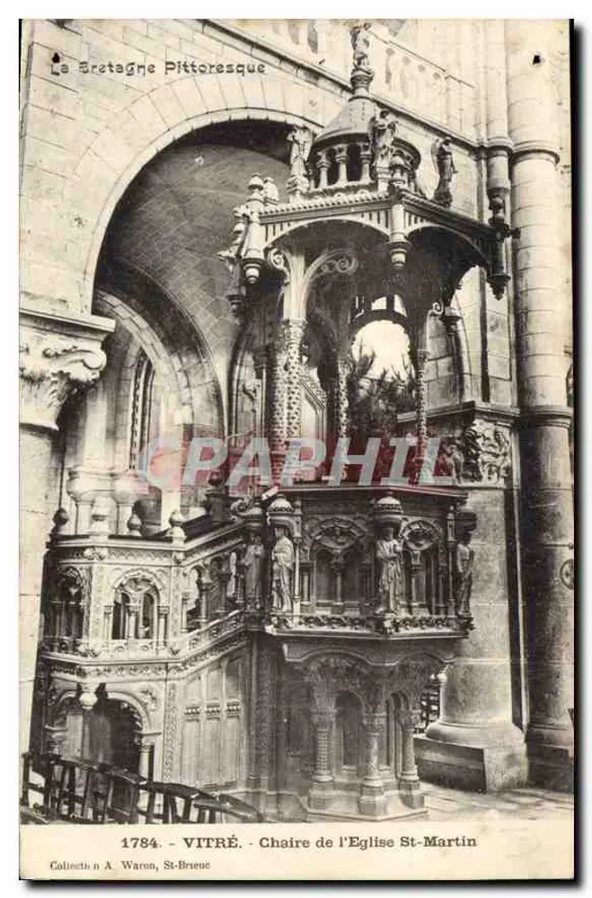 Vitré - Sedia della Chiesa di San Martino — Collezione A. Waron, serie 1784 - Recto