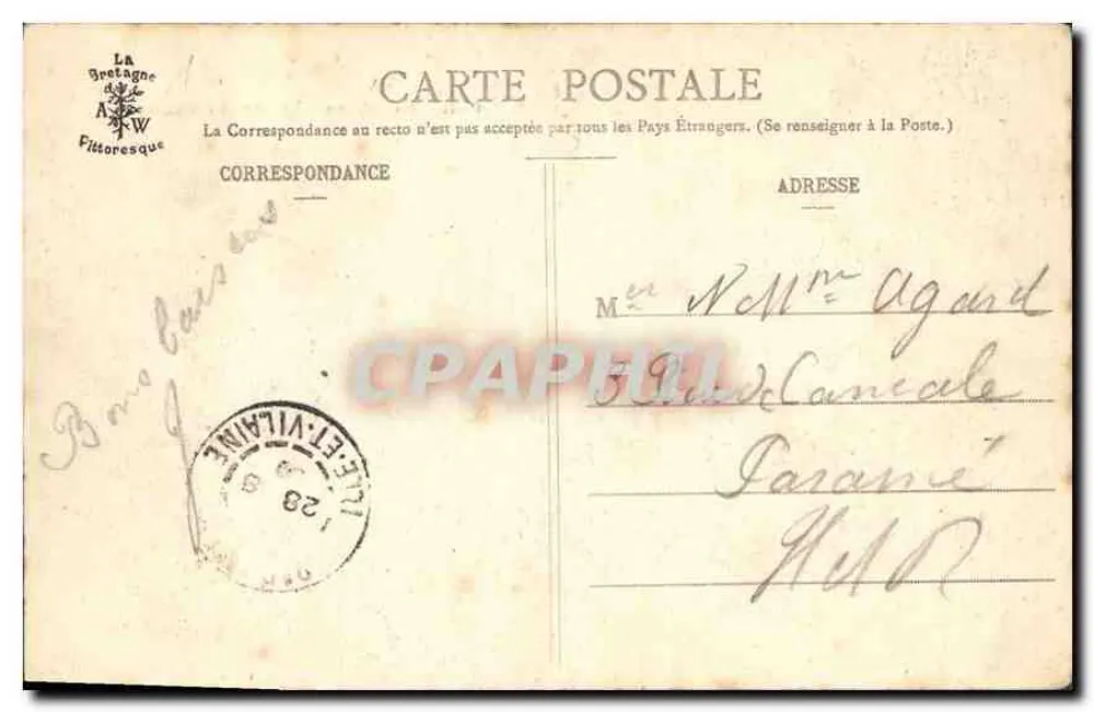 Ruinen des Schlosses bei Guildo — Die schöne Bretagne — Verlag Die schöne Bretagne, Nr. 373 - Rückseite