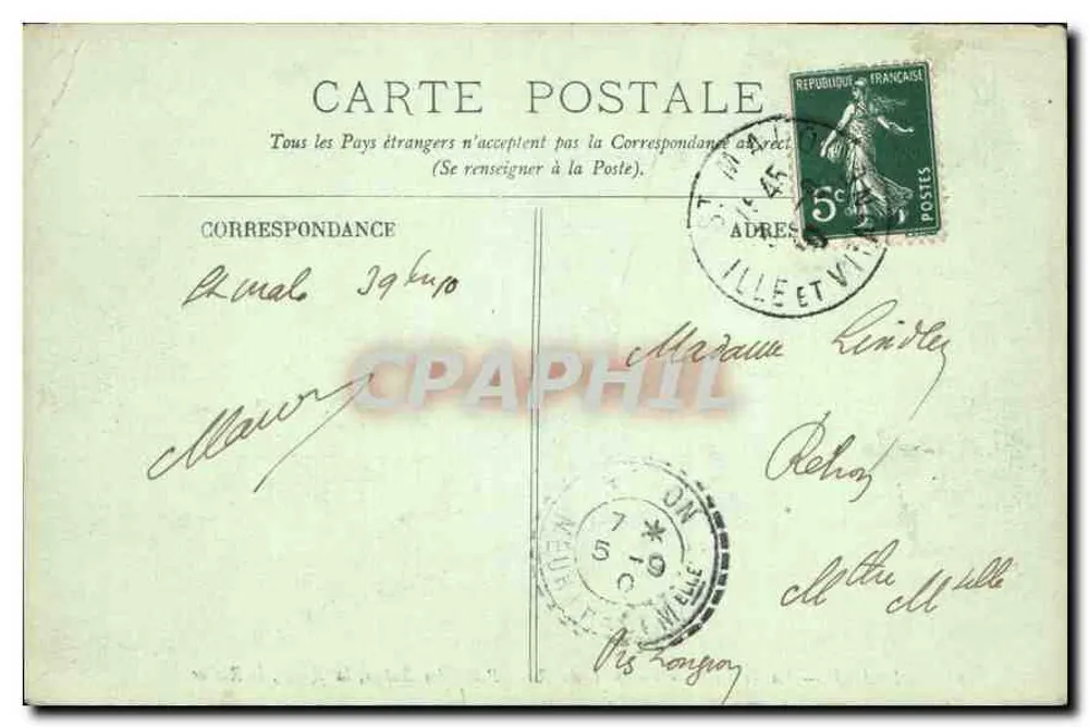 Dinard — Die Vicomté — Aufnahme vom Rond-Point des Buttes, die Rance, der Rocber de Bizeux und Saint-Servan — LL - Rückseite