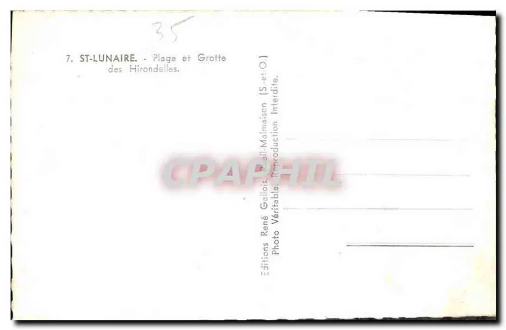 St-Lunaire — Strände und Schwalbengrotte — Éditions René Gaillois - Rückseite