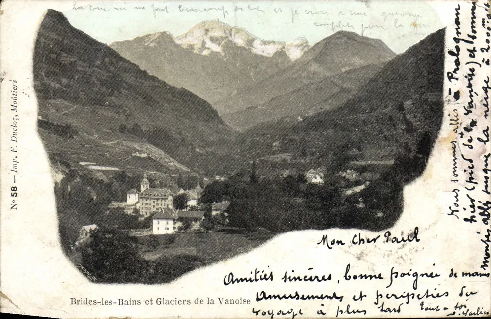 Brides-les-Bains und Gletscher der Vanoise — Imp. F. Ducloz, Moitiers, N°58 - Vorderseite