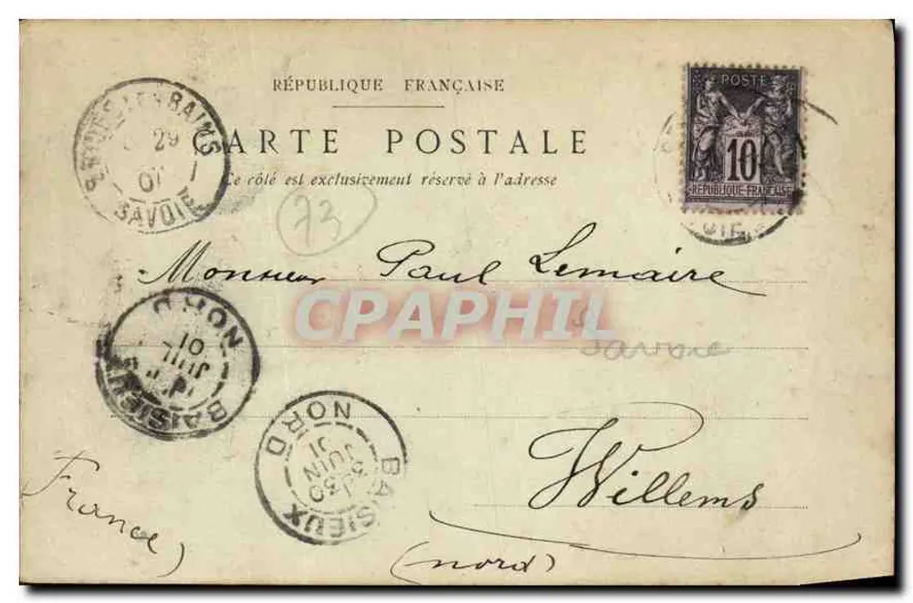 Brides-les-Bains und Gletscher der Vanoise — Imp. F. Ducloz, Moitiers, N°58 - Rückseite