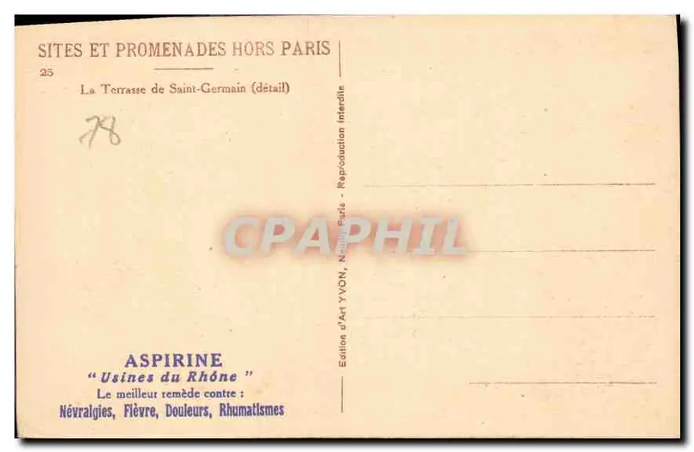 La Terrazza di Saint-Germain — dettaglio — Edizione d'Arte YVON, Parigi - Verso