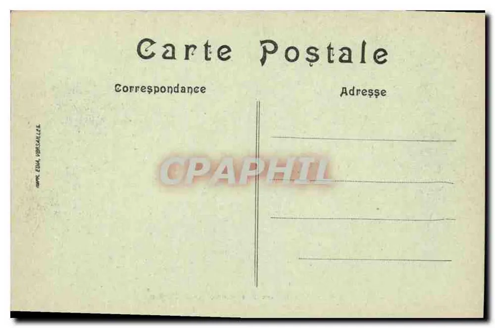 Palácio de Versalhes — A Cour de Marbre — Editor E. D. 1903, n° 450 - Verso