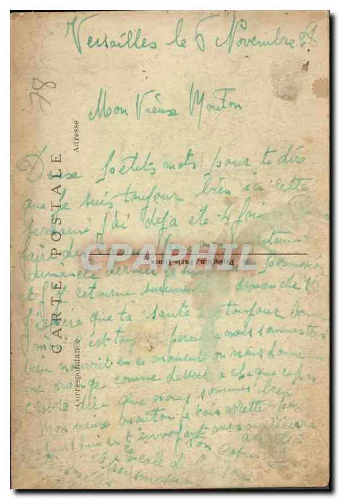 Versalhes — O Bassin du Fer à Cheval — A.P. n°161 - Verso