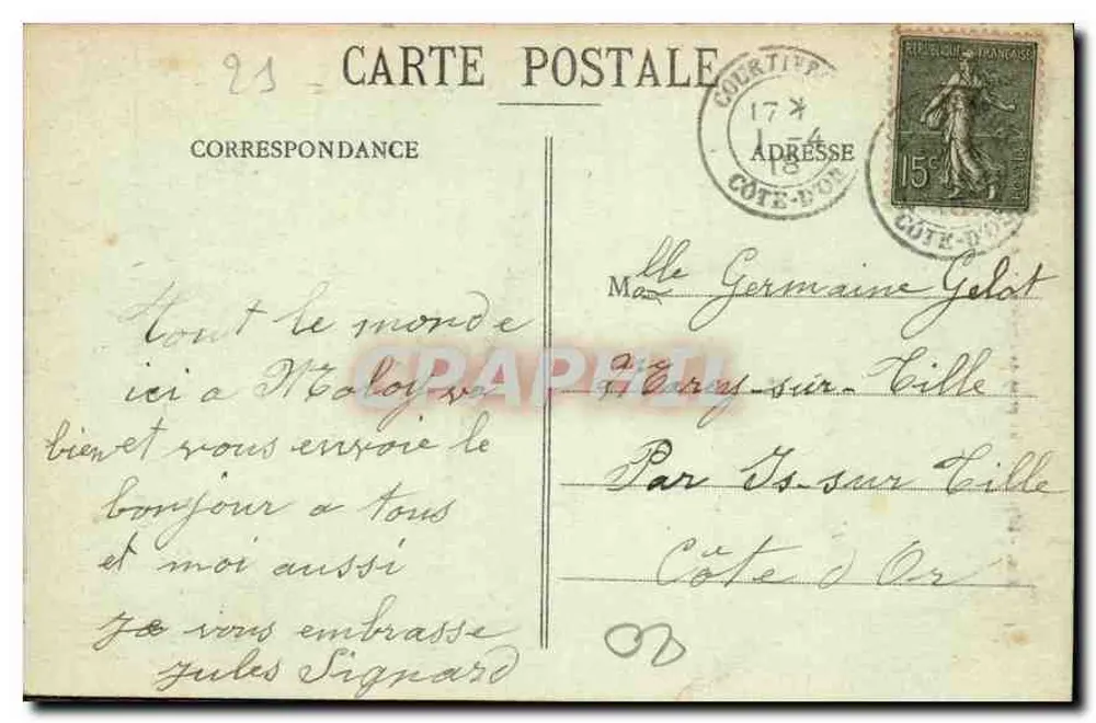Dijon — Ansicht vom Saint-Jean Kirchhof — L. V., Verlag - Rückseite
