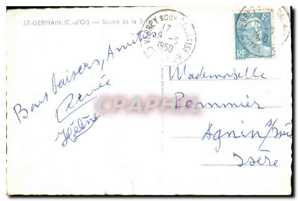 Fonte da Sambre — St-Germain (C.-d'Or) — Cim - Verso
