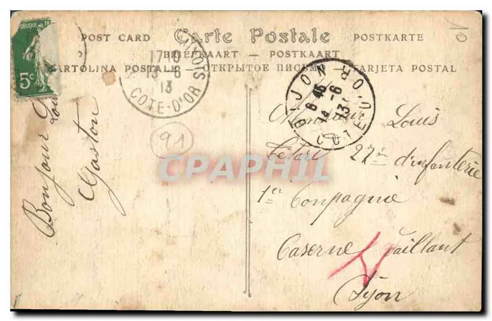 Semur — Monumento aos Soldados do canton de Semur mortos pela Patria — por Henri Gauquie, ND Phot. - Verso