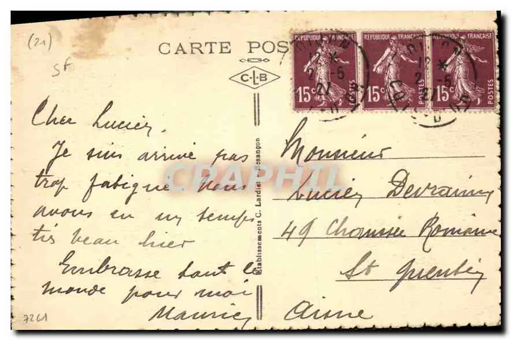 Dijon — Catedral de São Bénigne — editor C. Lardier, n° 3571 - Verso