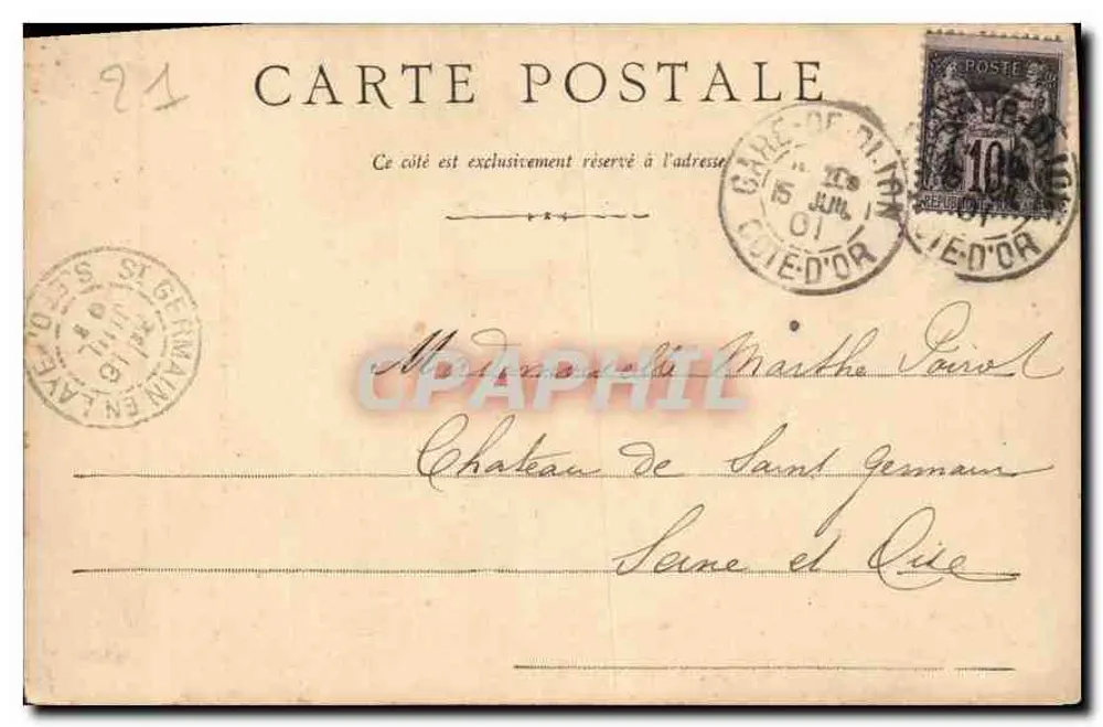 Dijon - Capela Santa Ana — vista da capela com cúpula e grade ornada — editada pela Sociedade das Cartas Postais de Dijon, n° 10 - Verso