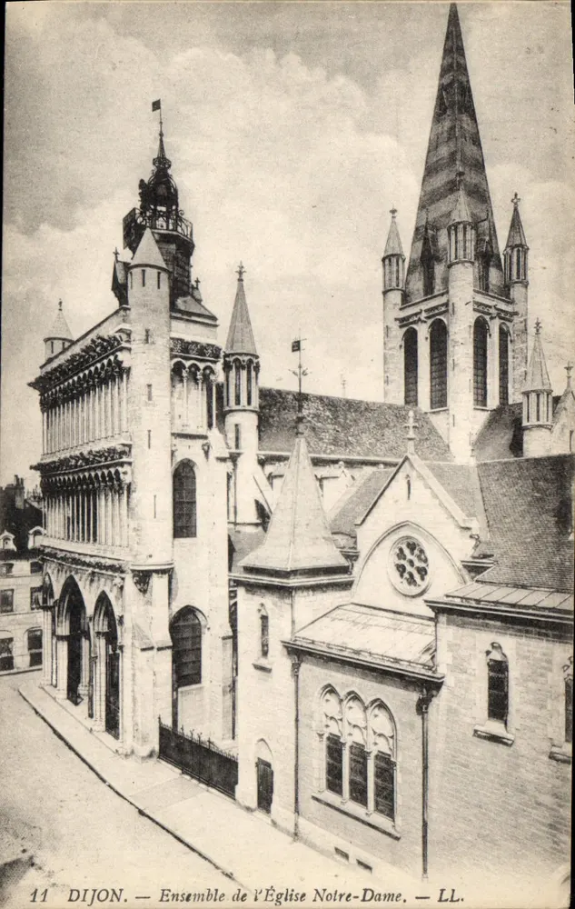 Dijon — Vista do conjunto da Igreja de Nossa Senhora — LL. n°14 - Frente