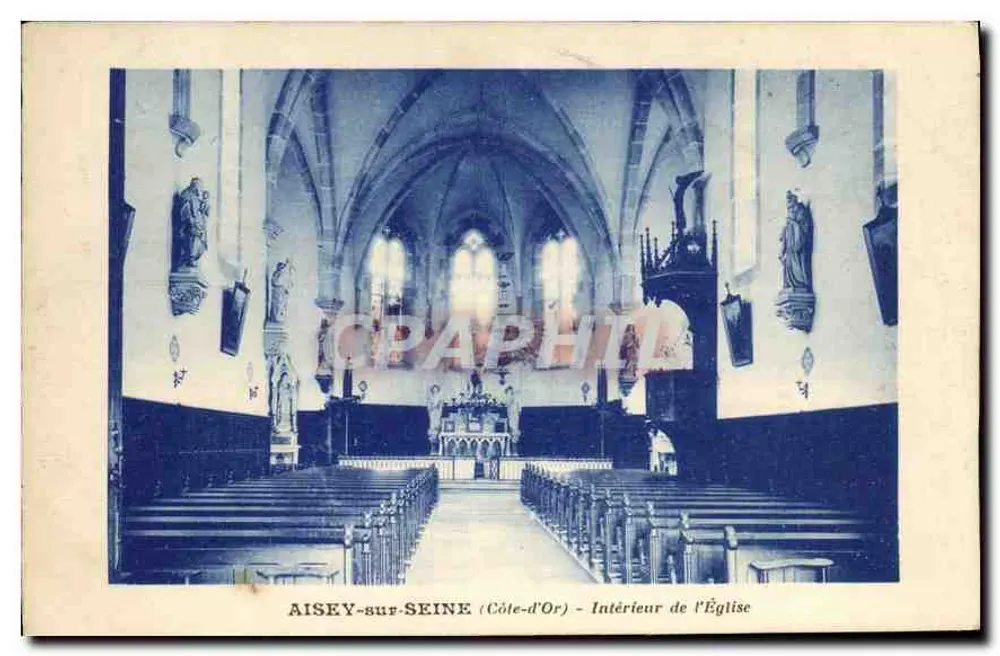 Aisey-sur-Seine (Côte-d'Or) — Innenansicht der Kirche — Ausgabe 'Artistic', Paris - Vorderseite