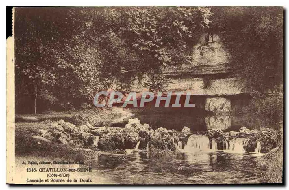Cachoeira e Fonte da Douix — Chatillon-sur-Seine (Côte-d'Or) — A. Bainé, editor, Chatillon-sur-Seine - Frente