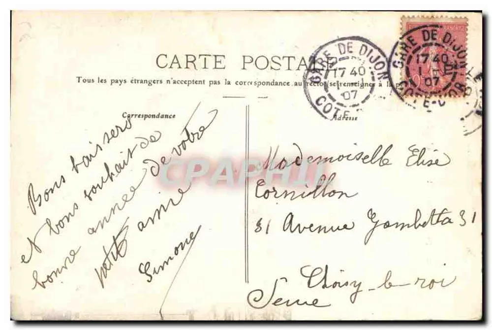 Dijon - 88 - Wejście do Prefektury — wydawca Fortail, nr 10 - Rewers