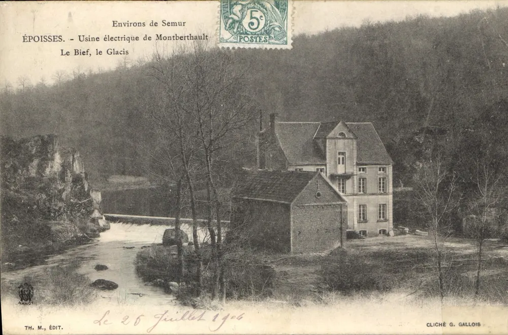 Umgebung von Semur — Elektrische Kraftwerke von Montberthault, Le Bief, Le Glacis — TH. M., Édit. NANCY - Vorderseite