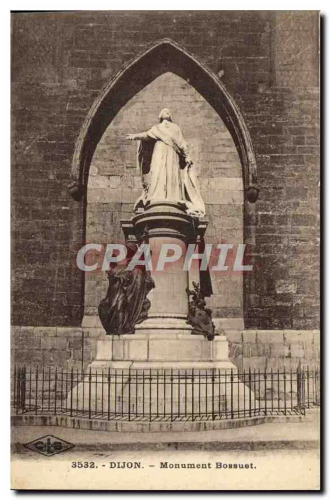 Dijon — Monument Bossuet — editor C. Laroche, n° 3532 - Frente