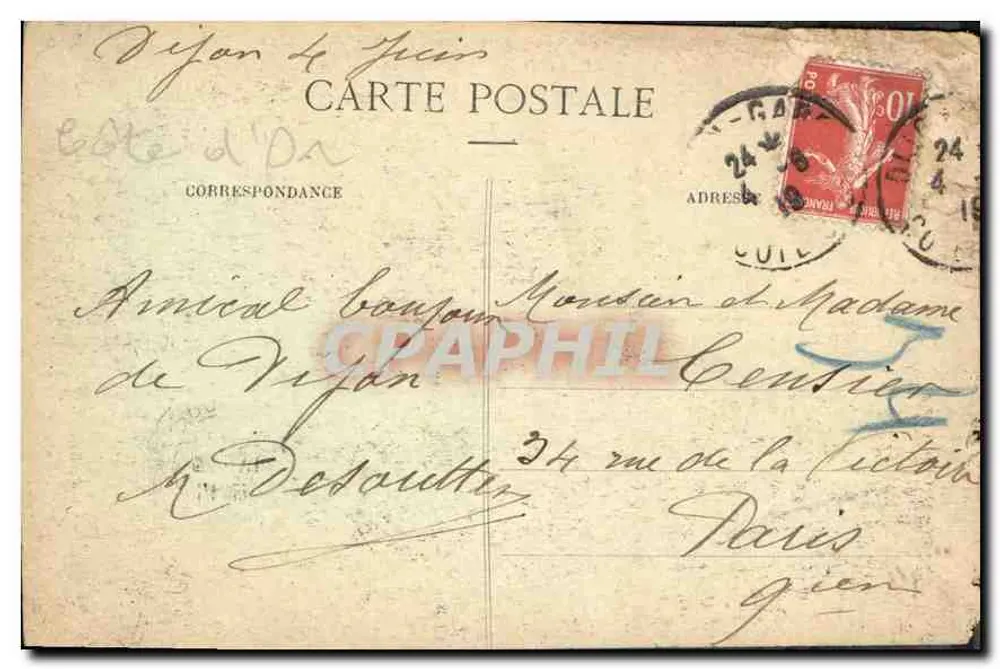 Dijon - Square da Place Darcy — L. F., n° 654 - Verso