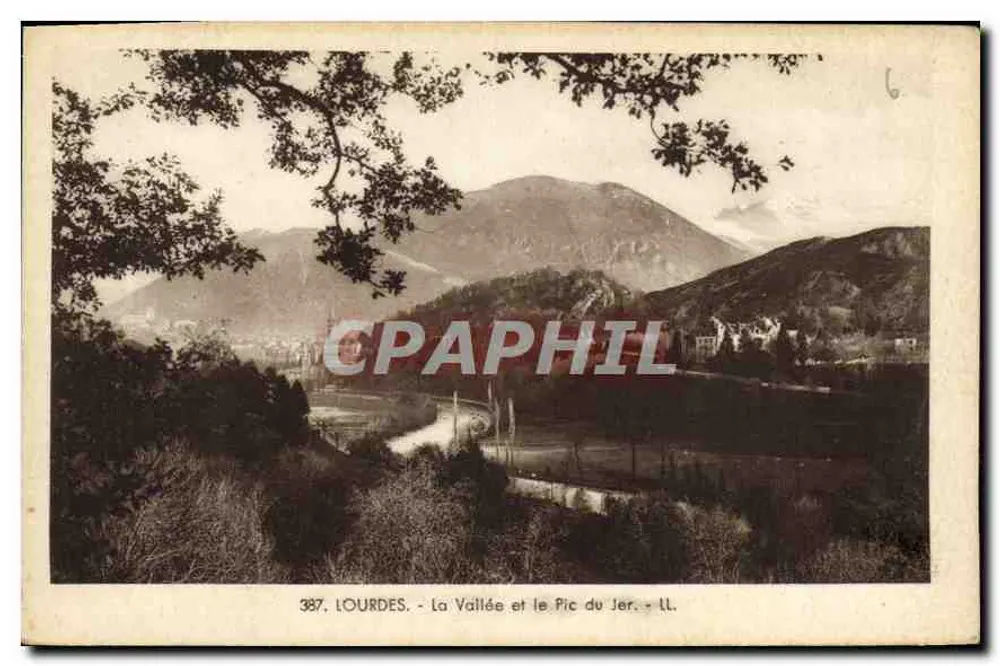 Lourdes - A Vale e o Pic du Jer - LL, n° 387 - Frente