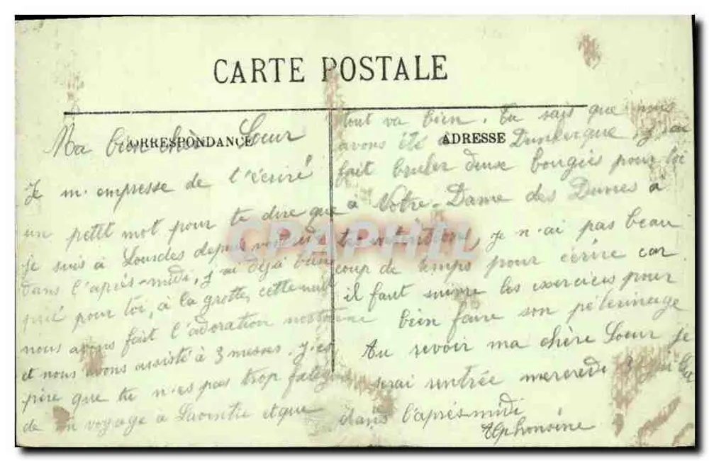 Lourdes — O Lago — LL. — n° 133 - Verso