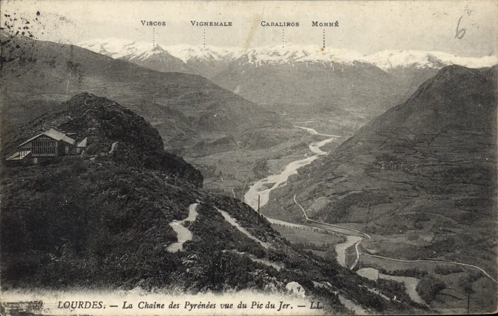 Lourdes — Die Pyrenäen von der Pic du Jer aus gesehen — LL - Vorderseite