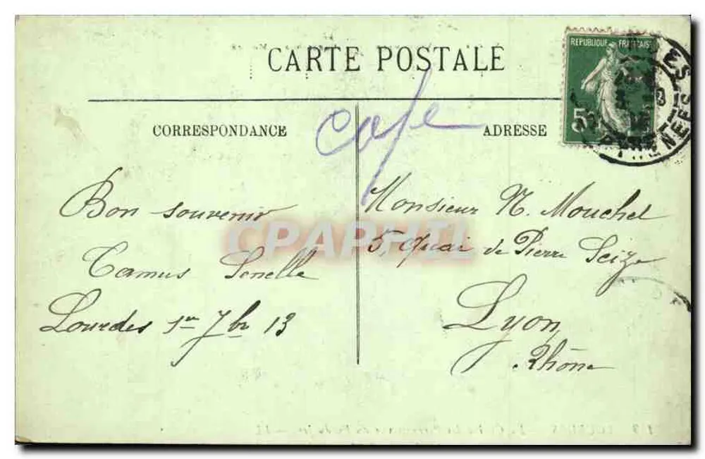 Lourdes — Die Pyrenäen von der Pic du Jer aus gesehen — LL - Rückseite