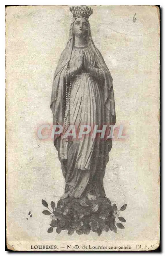 Lourdes — Nossa Senhora Coroada — Ed. F. V. N°6 - Frente