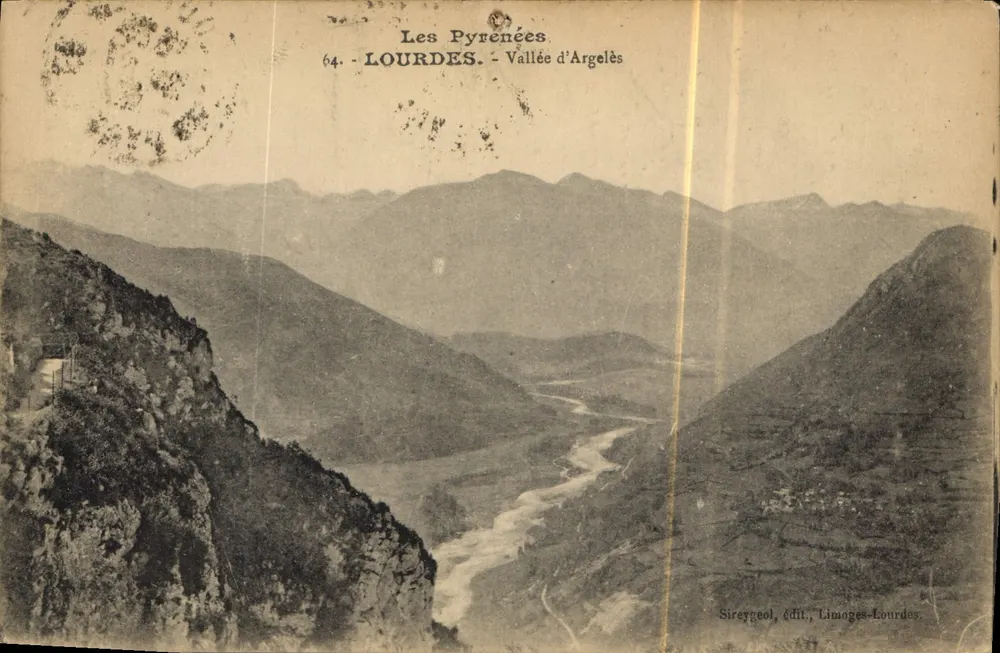 Os Pirineus — Vale de Argelès — Sireygeol, editor, Limoges-Lourdes - Frente