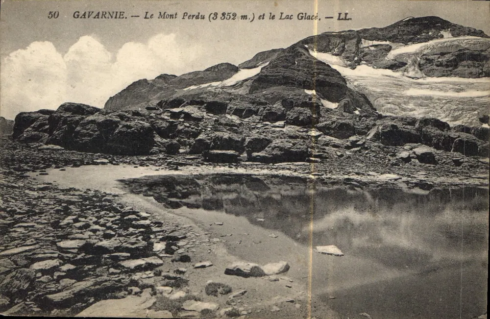 Gavarnie — Ansicht des Mont Perdu (3 352 m.) und des Gletschersees — LL. - Vorderseite