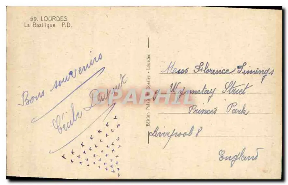 Lourdes — A Basílica — Edição Paldy de Lourdes, n°59 - Verso